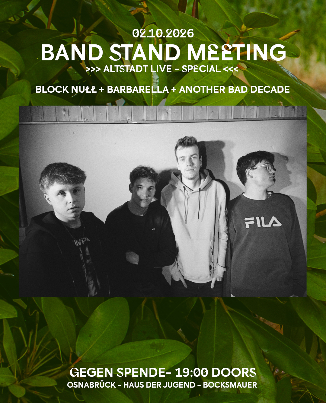 Band Stand Meeting an der Bocksmauer. Altstadt Live - Special. Grafik: Musikbüro Osnabrück