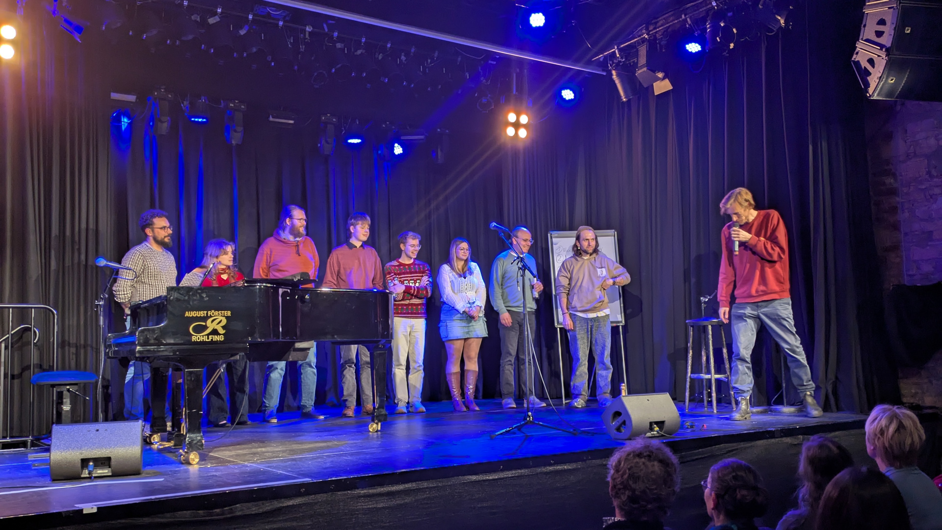 Gruppenbild der 2. Vorrunde des Singer- Songwriter Slam 2025/26 in der Lagerhalle Osnabrück