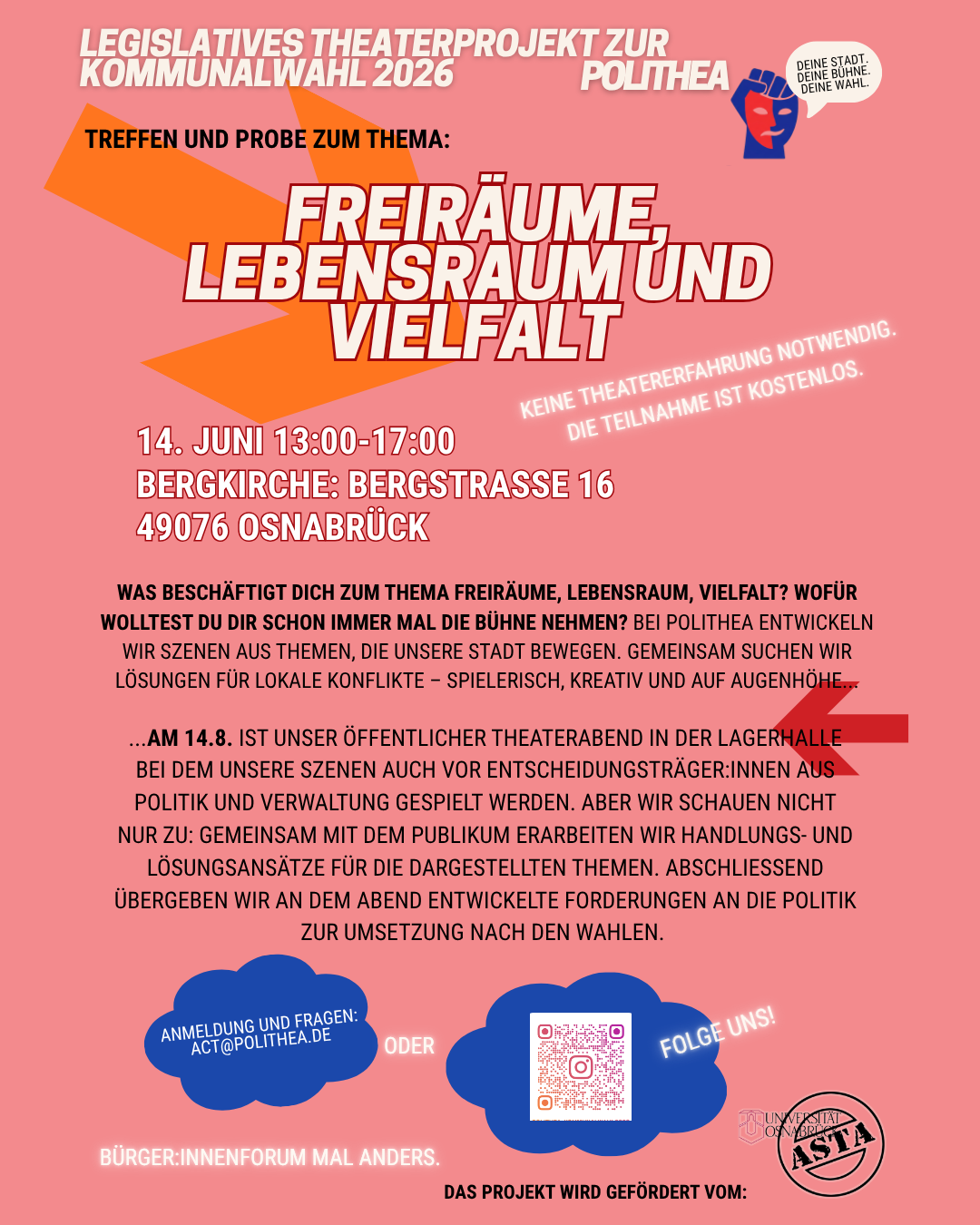 Infobild Polithea: Thema Freiräume, Lebensraum und Vielfalt