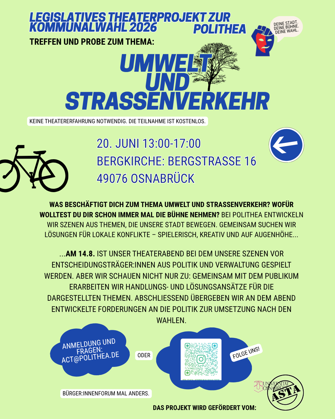 Infobild Polithea: Thema Umwelt und Straßenverkehr