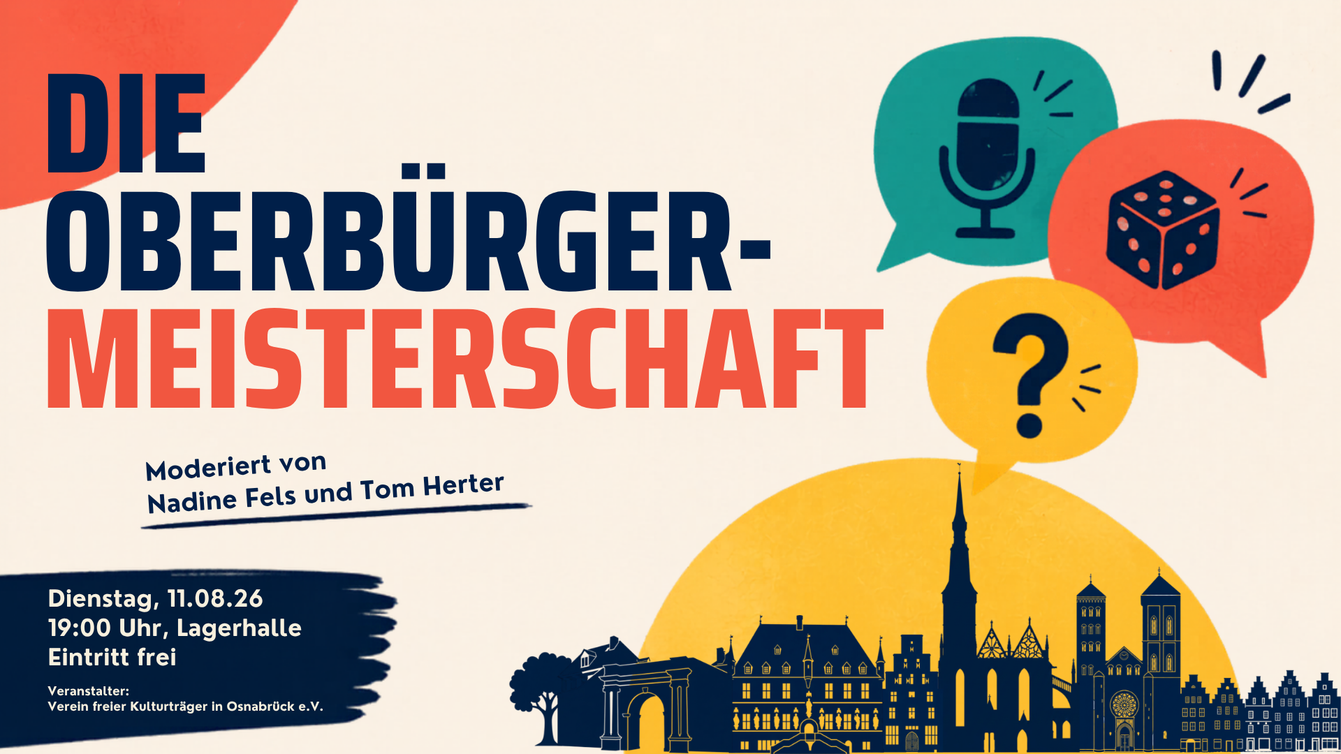 Die Oberbürgermeisterschaft Katharina Pötter (CDU), Robert Alferink (SPD), Volker Bajus (Bündnis90/Die Grünen) und Thomas Groß (Die Linken)